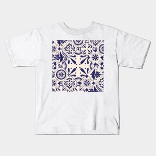 Mexican Talavera Tiles Pattern by Akbaly Kids T-Shirt